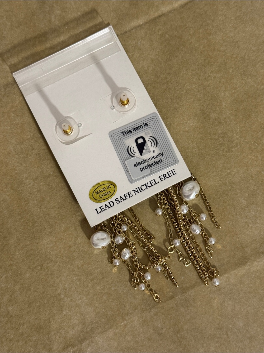 Atterri Gold Shell Drop Earrings with Pearl Tassels - Picture 2 of 4